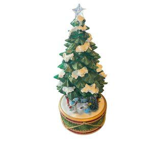 Animated Christmas Tree Music Box With LED Star & Rotating Base